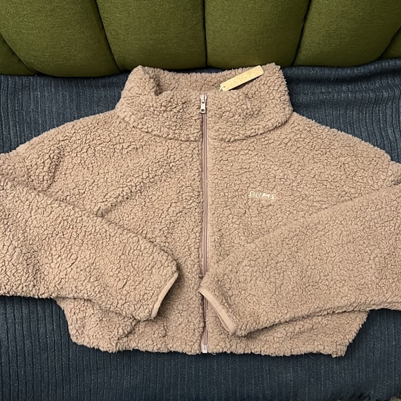 SKIMS Tigers Eye Cropped Zipup Sweater NWT - Picture 2 of 8